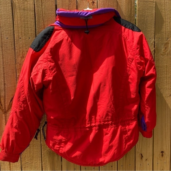 Vintage Slalom Sport Red Purple Rainbow Ski Snow Jacket Size 8 - Picture 2 of 8